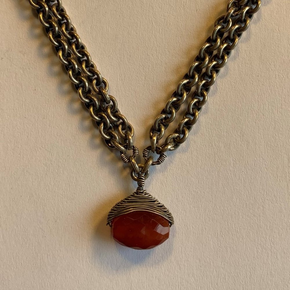 Sterling Silver Handmade Necklace Carnelian